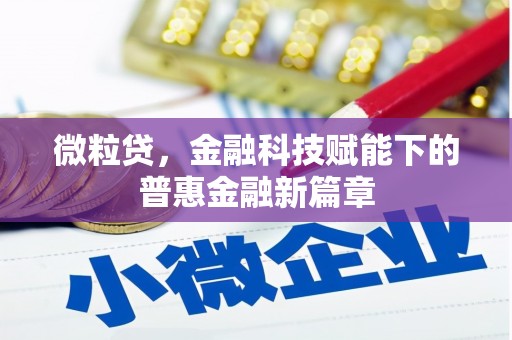 四川微粒贷，金融科技赋能下的普惠金融新篇章