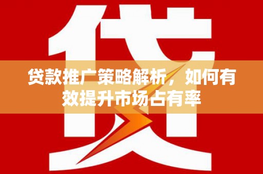 四川贷款推广策略解析，如何有效提升市场占有率