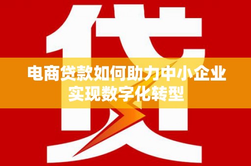 四川电商贷款如何助力中小企业实现数字化转型
