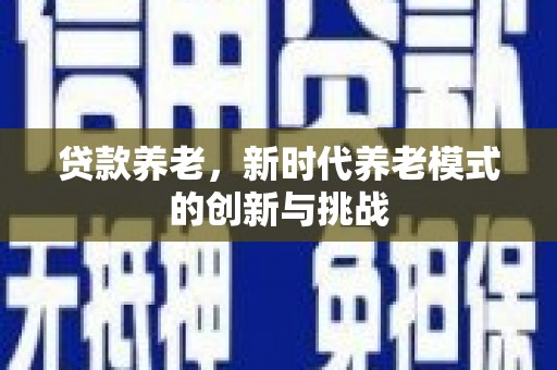 四川贷款养老，新时代养老模式的创新与挑战
