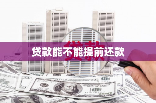 四川贷款能不能提前还款