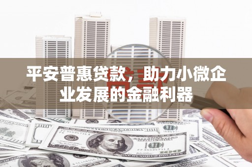 四川平安普惠贷款，助力小微企业发展的金融利器