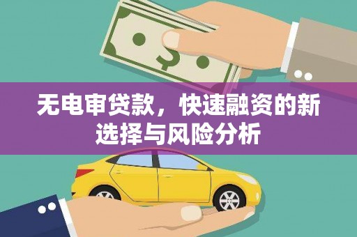 四川无电审贷款，快速融资的新选择与风险分析