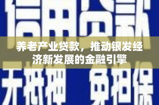 四川养老产业贷款，推动银发经济新发展的金融引擎