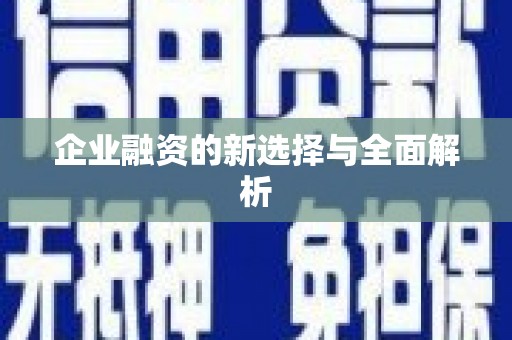四川企业融资的新选择与全面解析